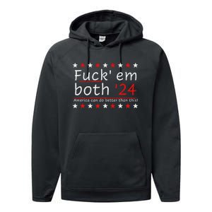 Fuck Em Both 24 America Improvement Performance Fleece Hoodie