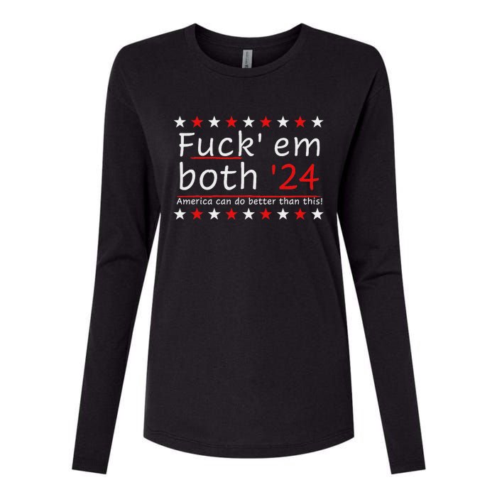 Fuck Em Both 24 America Improvement Womens Cotton Relaxed Long Sleeve T-Shirt