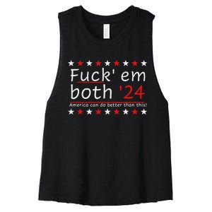 Fuck Em Both 24 America Improvement Women's Racerback Cropped Tank