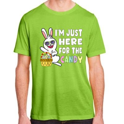 Funny Easter Bunny I'm Just Here For Easter Candy Adult ChromaSoft Performance T-Shirt