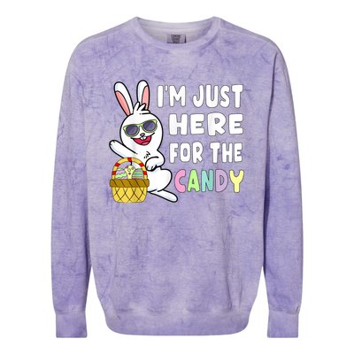 Funny Easter Bunny I'm Just Here For Easter Candy Colorblast Crewneck Sweatshirt