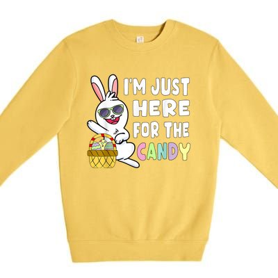 Funny Easter Bunny I'm Just Here For Easter Candy Premium Crewneck Sweatshirt