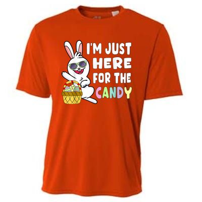 Funny Easter Bunny I'm Just Here For Easter Candy Cooling Performance Crew T-Shirt