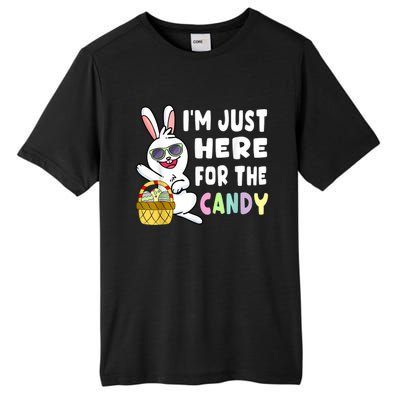 Funny Easter Bunny I'm Just Here For Easter Candy Tall Fusion ChromaSoft Performance T-Shirt