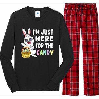 Funny Easter Bunny I'm Just Here For Easter Candy Long Sleeve Pajama Set