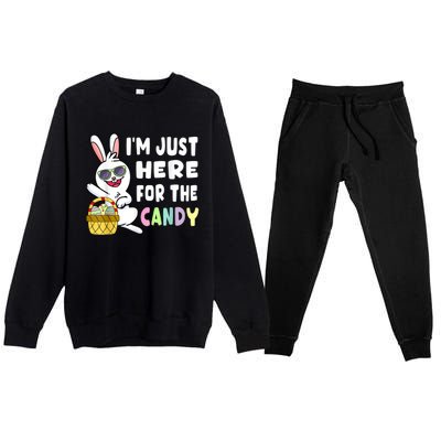 Funny Easter Bunny I'm Just Here For Easter Candy Premium Crewneck Sweatsuit Set