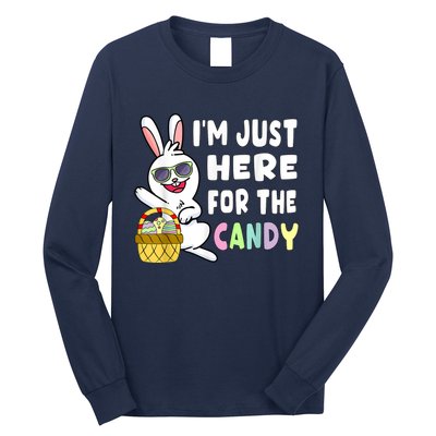 Funny Easter Bunny I'm Just Here For Easter Candy Long Sleeve Shirt