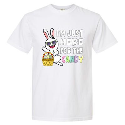 Funny Easter Bunny I'm Just Here For Easter Candy Garment-Dyed Heavyweight T-Shirt