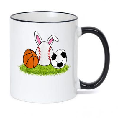 Funny Easter Baseball Basketball Soccer Bunnies Rabbit 11oz Black Color Changing Mug