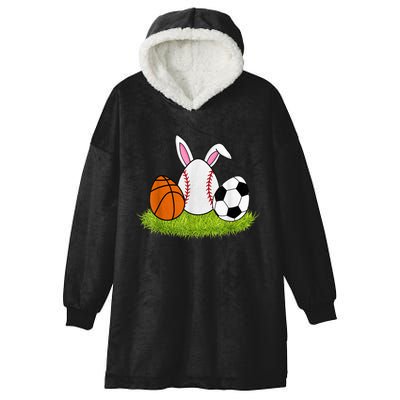 Funny Easter Baseball Basketball Soccer Bunnies Rabbit Hooded Wearable Blanket