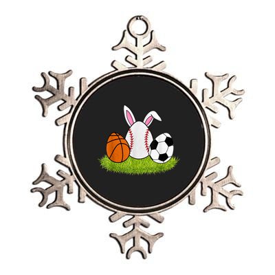 Funny Easter Baseball Basketball Soccer Bunnies Rabbit Metallic Star Ornament