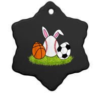 Funny Easter Baseball Basketball Soccer Bunnies Rabbit Ceramic Star Ornament