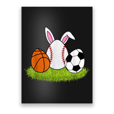 Funny Easter Baseball Basketball Soccer Bunnies Rabbit Poster