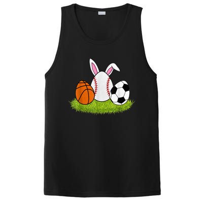 Funny Easter Baseball Basketball Soccer Bunnies Rabbit PosiCharge Competitor Tank