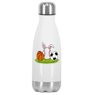 Funny Easter Baseball Basketball Soccer Bunnies Rabbit Stainless Steel Insulated Water Bottle