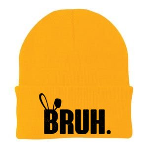 Funny Easter Bruh Bunny Rabbit Ears Knit Cap Winter Beanie