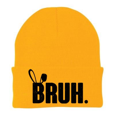 Funny Easter Bruh Bunny Rabbit Ears Knit Cap Winter Beanie