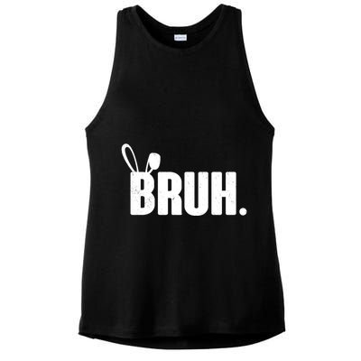 Funny Easter Bruh Bunny Rabbit Ears Ladies PosiCharge Tri-Blend Wicking Tank