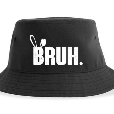 Funny Easter Bruh Bunny Rabbit Ears Sustainable Bucket Hat