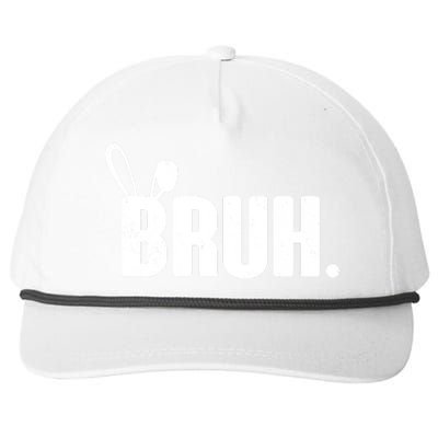 Funny Easter Bruh Bunny Rabbit Ears Snapback Five-Panel Rope Hat