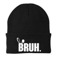 Funny Easter Bruh Bunny Rabbit Ears Beanie