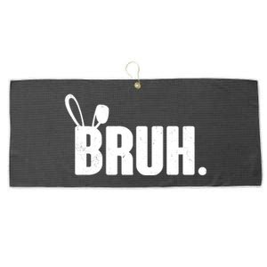 Funny Easter Bruh Bunny Rabbit Ears Large Microfiber Waffle Golf Towel