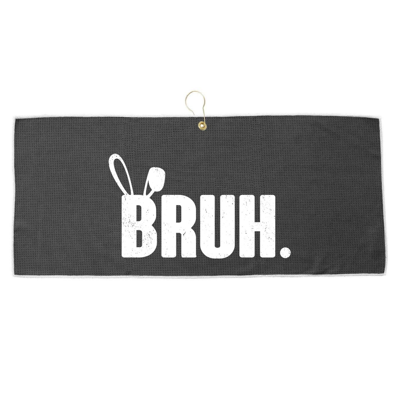 Funny Easter Bruh Bunny Rabbit Ears Large Microfiber Waffle Golf Towel
