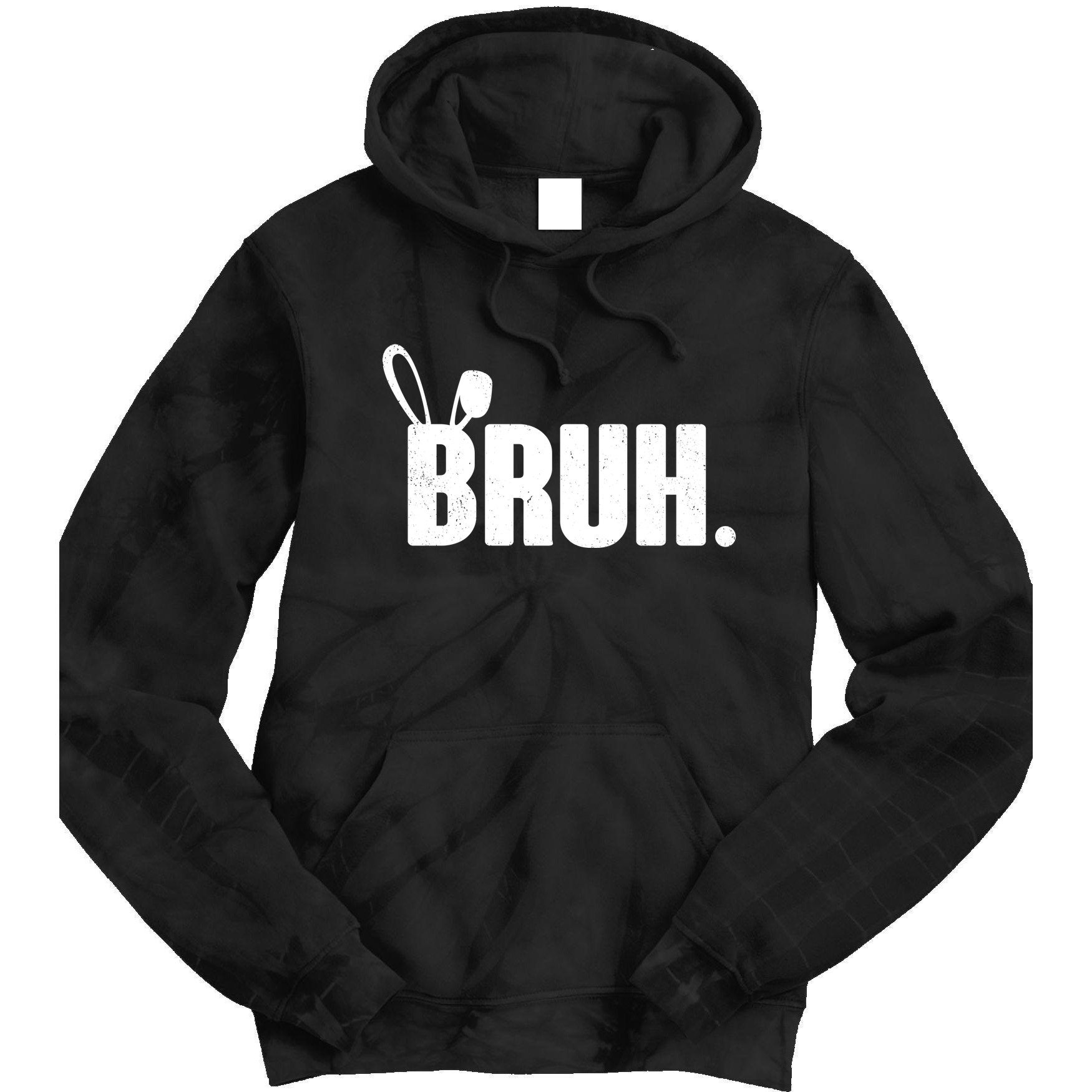 Funny Easter Bruh Bunny Rabbit Ears Tie Dye Hoodie