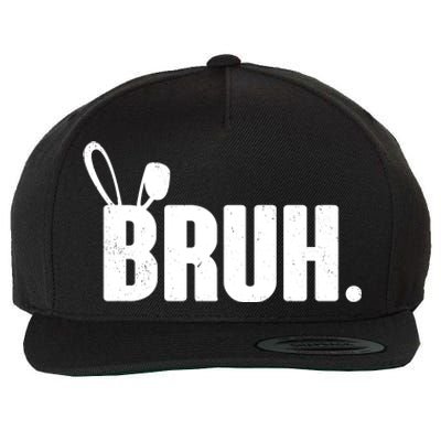 Funny Easter Bruh Bunny Rabbit Ears Wool Snapback Cap