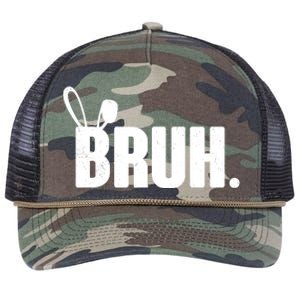 Funny Easter Bruh Bunny Rabbit Ears Retro Rope Trucker Hat Cap