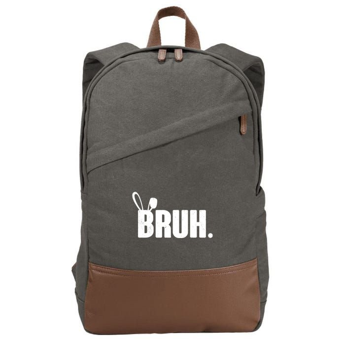 Funny Easter Bruh Bunny Rabbit Ears Cotton Canvas Backpack