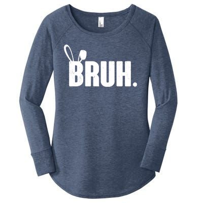 Funny Easter Bruh Bunny Rabbit Ears Women's Perfect Tri Tunic Long Sleeve Shirt