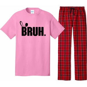 Funny Easter Bruh Bunny Rabbit Ears Pajama Set