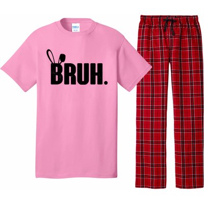 Funny Easter Bruh Bunny Rabbit Ears Pajama Set