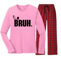 Funny Easter Bruh Bunny Rabbit Ears Women's Long Sleeve Flannel Pajama Set 