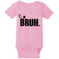 Funny Easter Bruh Bunny Rabbit Ears Baby Bodysuit