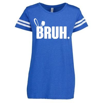 Funny Easter Bruh Bunny Rabbit Ears Enza Ladies Jersey Football T-Shirt