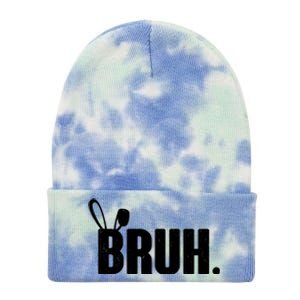 Funny Easter Bruh Bunny Rabbit Ears Tie Dye 12in Knit Beanie