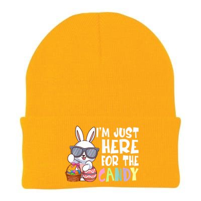 Funny Easter Bunny I'm Just Here For Easter Candy Knit Cap Winter Beanie