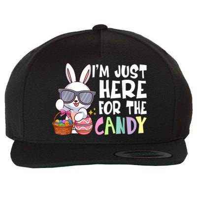 Funny Easter Bunny I'm Just Here For Easter Candy Wool Snapback Cap