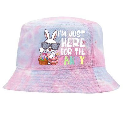 Funny Easter Bunny I'm Just Here For Easter Candy Tie-Dyed Bucket Hat