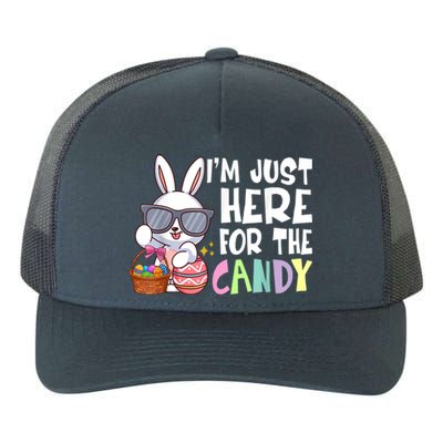 Funny Easter Bunny I'm Just Here For Easter Candy Yupoong Adult 5-Panel Trucker Hat