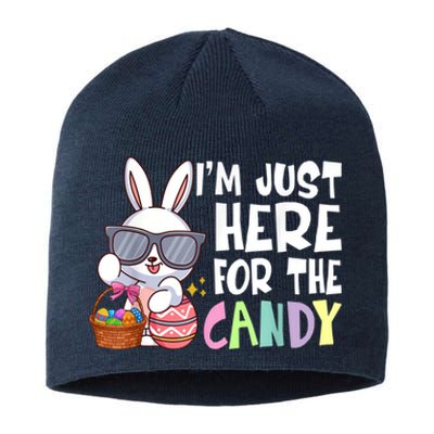 Funny Easter Bunny I'm Just Here For Easter Candy Sustainable Beanie