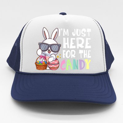 Funny Easter Bunny I'm Just Here For Easter Candy Trucker Hat