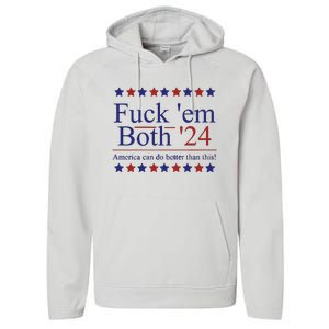 Fuck Em Both 2024 Election Voting Performance Fleece Hoodie