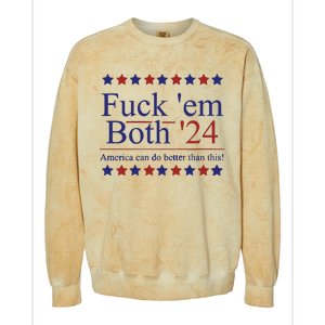 Fuck Em Both 2024 Election Voting Colorblast Crewneck Sweatshirt