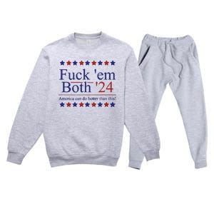 Fuck Em Both 2024 Election Voting Premium Crewneck Sweatsuit Set