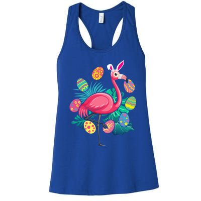 Flamingo Ears Bunny Glasses Eggs Easter Bird Animal Gift Women's Racerback Tank