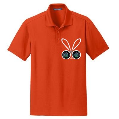 Funny Easter Bunny Egg Hunter With Binoculars Gifts Dry Zone Grid Polo