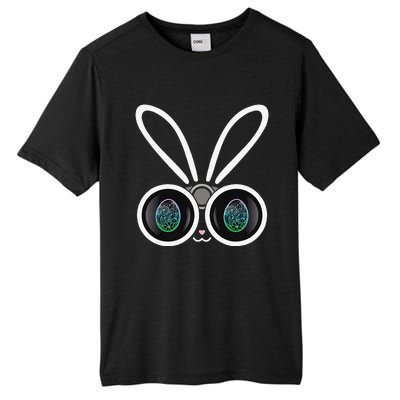 Funny Easter Bunny Egg Hunter With Binoculars Gifts Tall Fusion ChromaSoft Performance T-Shirt